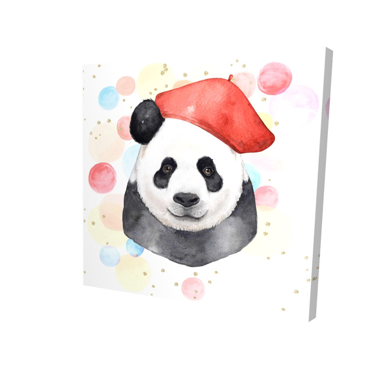 Toile blanche à motif d'animaux | Artiste Panda Home Decor
