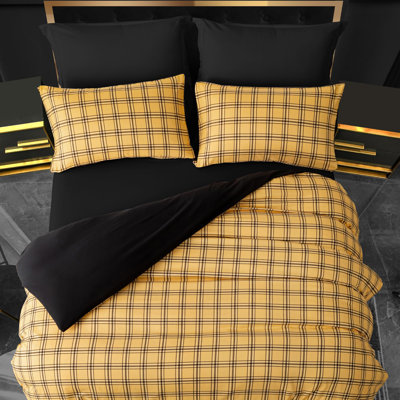 Microfiber Plaid [EU ONLY] Duvet Cover Set with Pillowcases