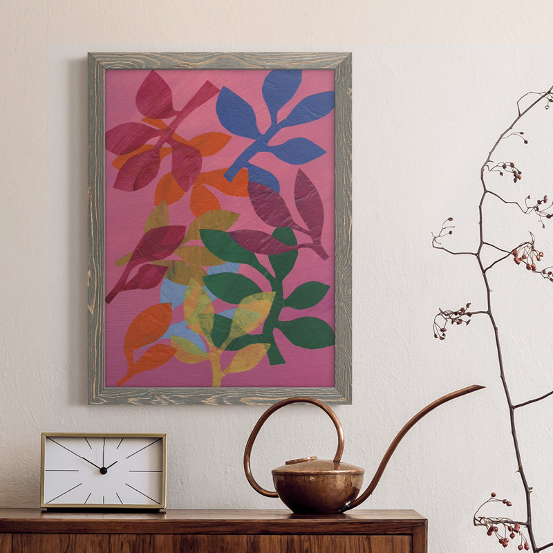 Toile encadrée de qualité supérieure Vivid Stems III - prête à être accrochée, H 20 po x l 17 po x P 1 po, gris