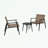 3 Pieces Outdoor Set with 2 PE Rattan Chairs