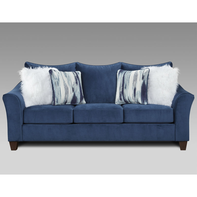 Rabelais Flared Arm Sofa, Bleu, 39" H x 90" W x 38" D