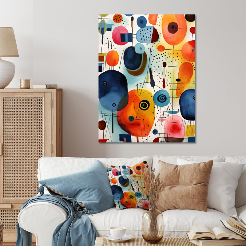 Colorful Mid Century Shapes 1 - Art mural géométrique en métal, H 32 po x l 24 po x P 1 po