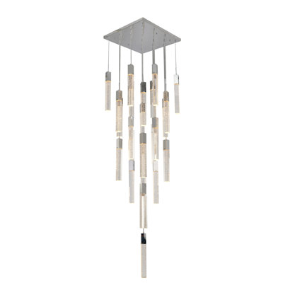 Modern 25 Light Chrome Crystal Hanging Chandelier