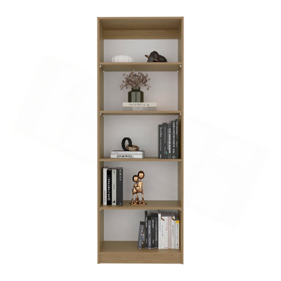 Bibliothèque Verdi, 4 tablettes, bois manufacturé Macadamia