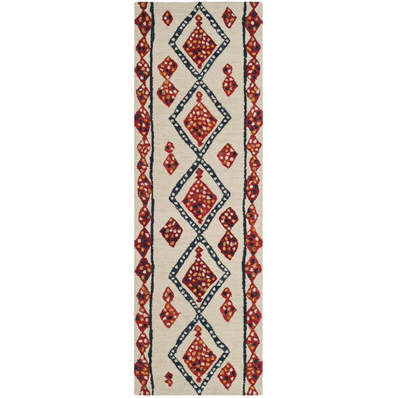 Yeager Hand Tufted Wool Geometric Rug, Runner 2'3" x 9'