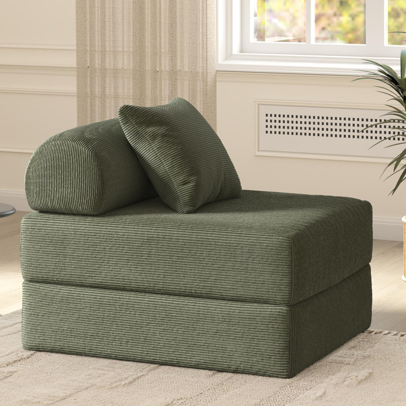 Jordan 31.5''Convertible Sleeper Chair Bed, Green