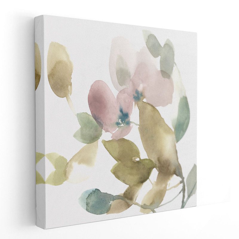 Sweet Petals and Leaves I - reproduction d'art sur toile, H 40 po x l 40 po