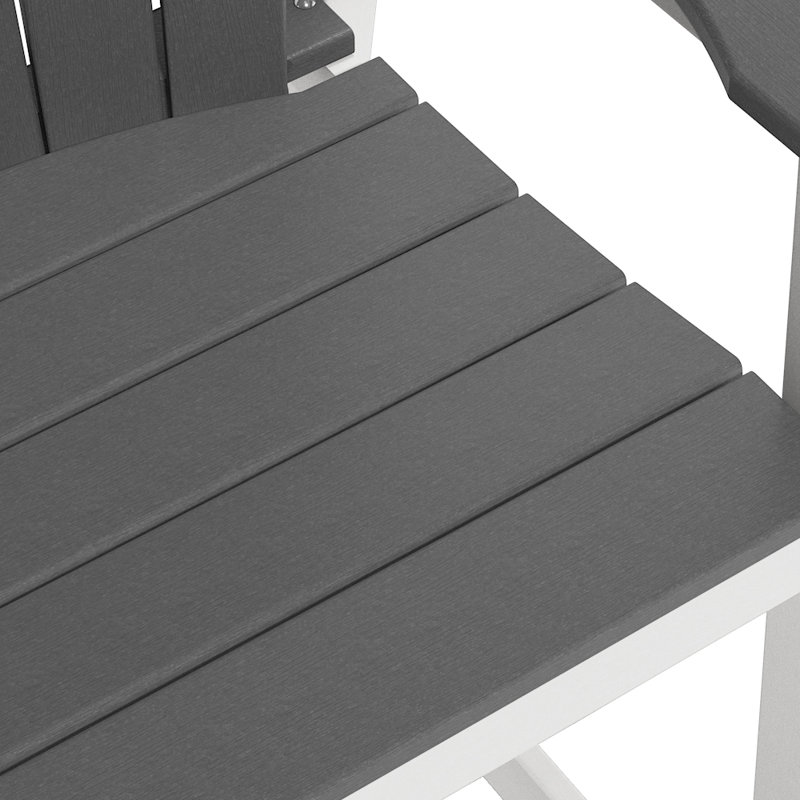 Ensemble de chaises haute en PEHD Adirondack (ensemble de 2), Gris / Blanc