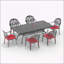 Table de salle à manger en aluminium coulé avec cadre noir et trou pour parasol L82,68 * l 41,34 po