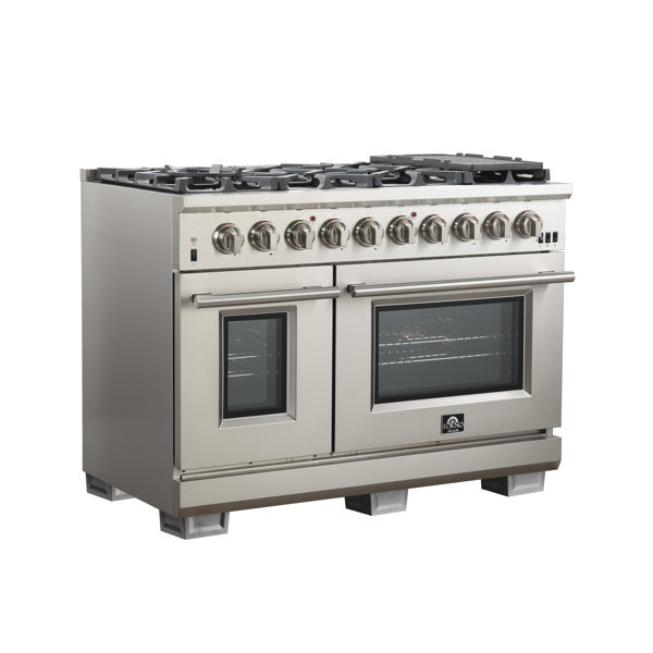Forno Cuisinière au gaz autoportante avec plaque chauffante 48 po 4,32 ...