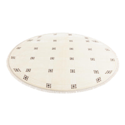 Tapis rond beige clair Outen
