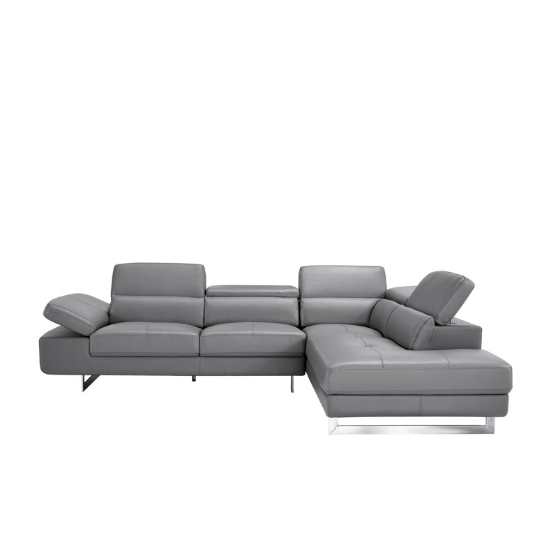Keyesport Upholstered L-Shaped Sectional, Right Hand Facing, Dark Grey