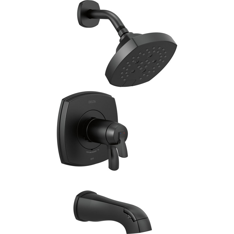Stryke Thermostatic Tub and Shower Faucet Trim, Matte Black
