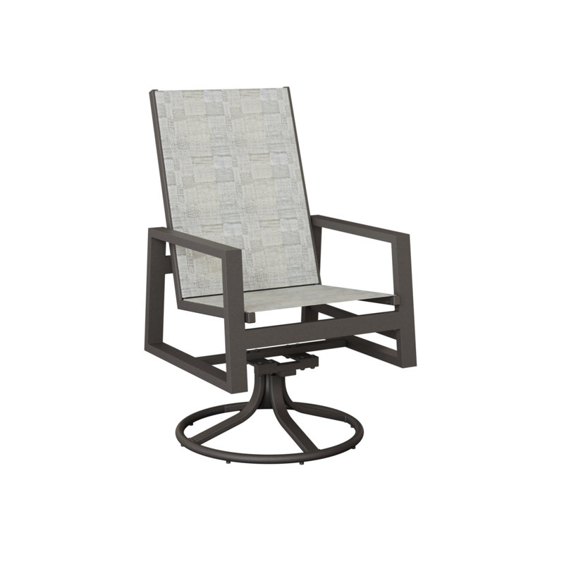 Chaise berçante berçante berçante à dossier haut en aluminium graphite Berlin, Solido Luxe, Graphite moucheté