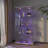 Modern Glass Display Cabinet with LED Lights and Casters