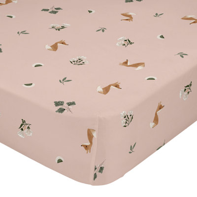 Ildiko Floral 100% Cotton - Piece Standard Cot Fitted Sheet