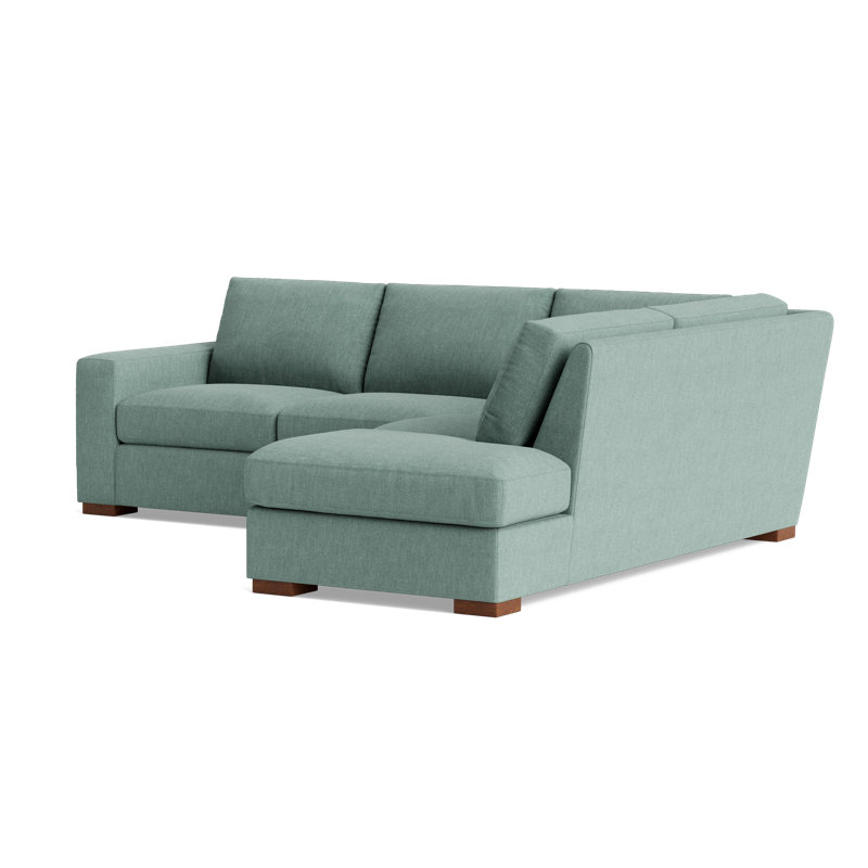 Couch Potato Sectional, Performance Weave - Spa, Right Hand Facing