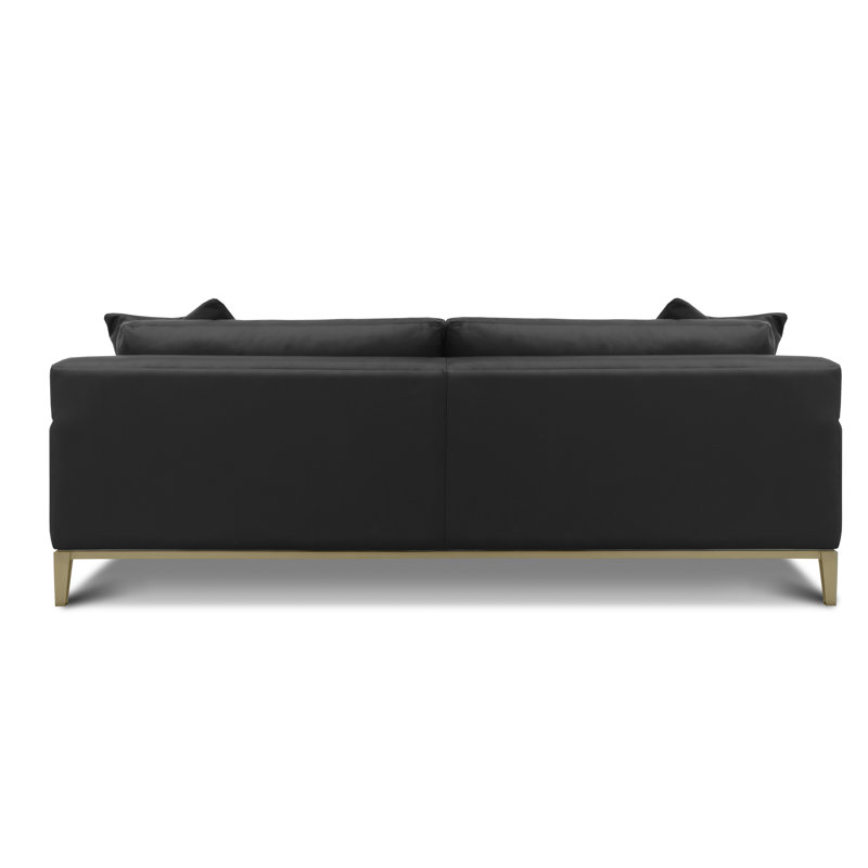 Como Leather Sofa, Satin Brass, Onyx (Dreamer)