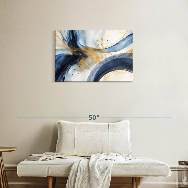 Bleu abstrait et beige Avery