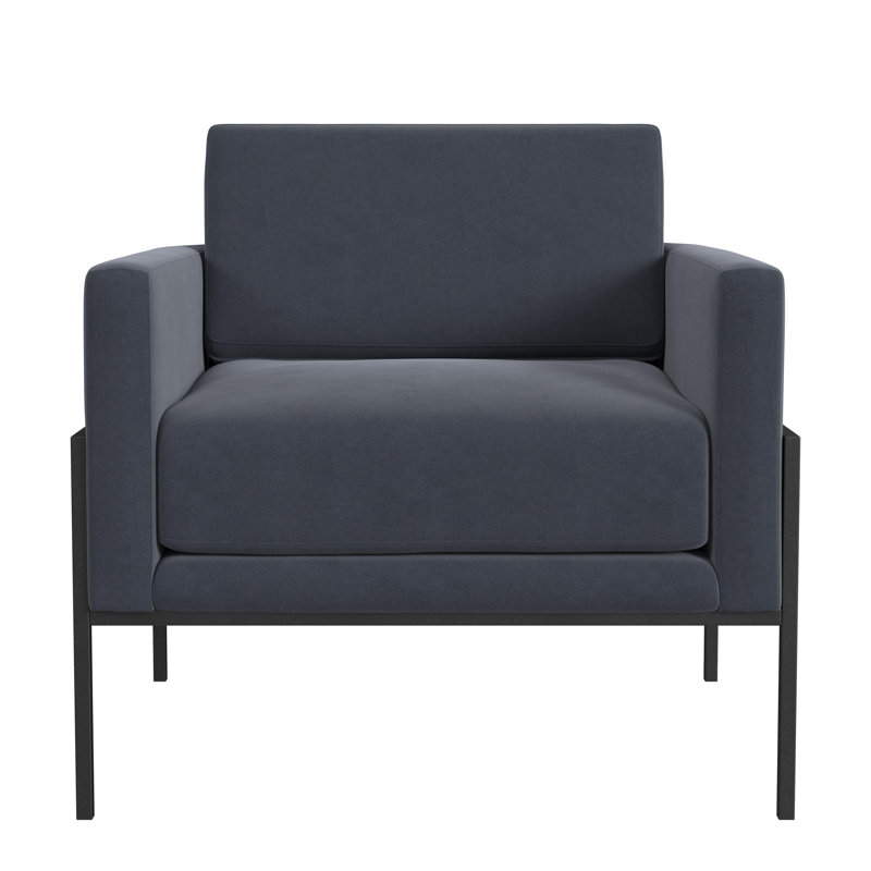 Fauteuil d'appoint Arione, Velours bleu