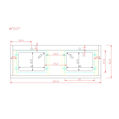 Ensemble de meuble-lavabo double 60 po Mckenny