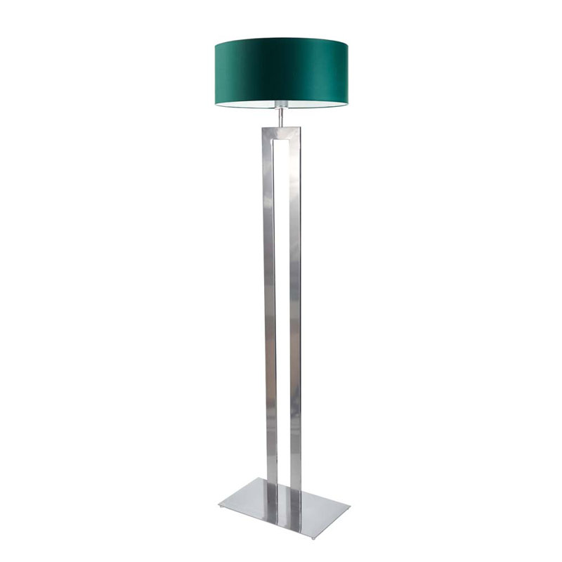 Artimizia 161cm Traditional Floor Lamp, Silver, Bottle Green