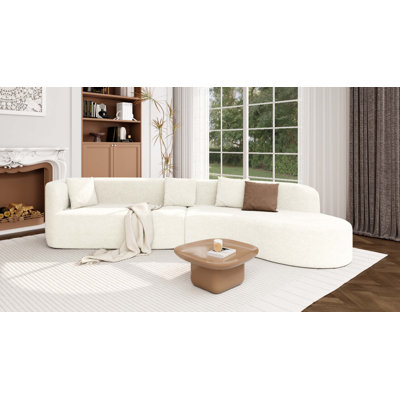 132" Modern Sectional Sofa With Curved Design