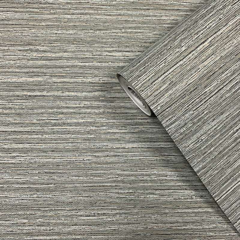 Lustre Smooth Sheen Weave Wallpaper Roll, Silver