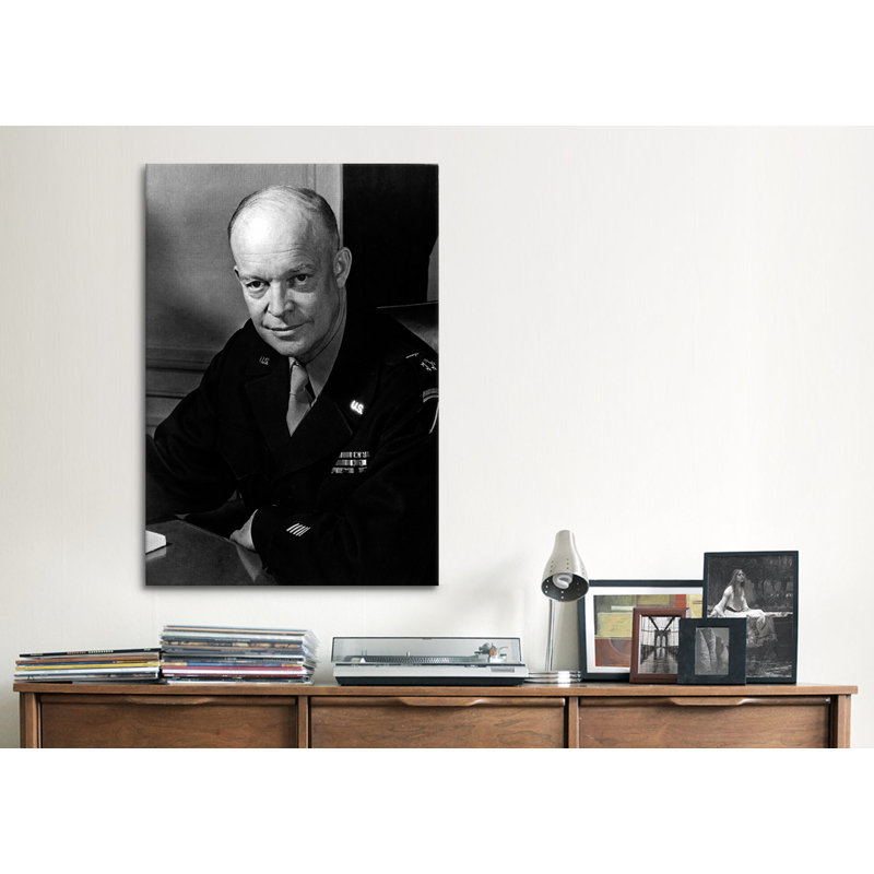 «Dwight politique» par D. Eisenhower, reproduction de photo sur toile, H 12 po x l 8 po x P 0,75 po, Toile tendue