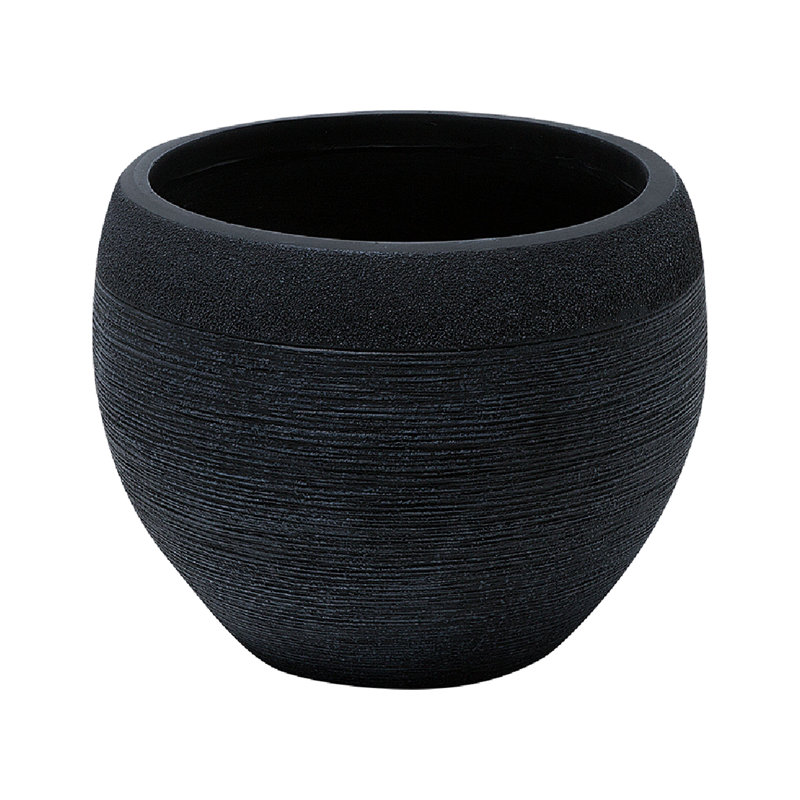 Atziry Pot Planter, 39cm H x 50cm W x 50cm D, Black