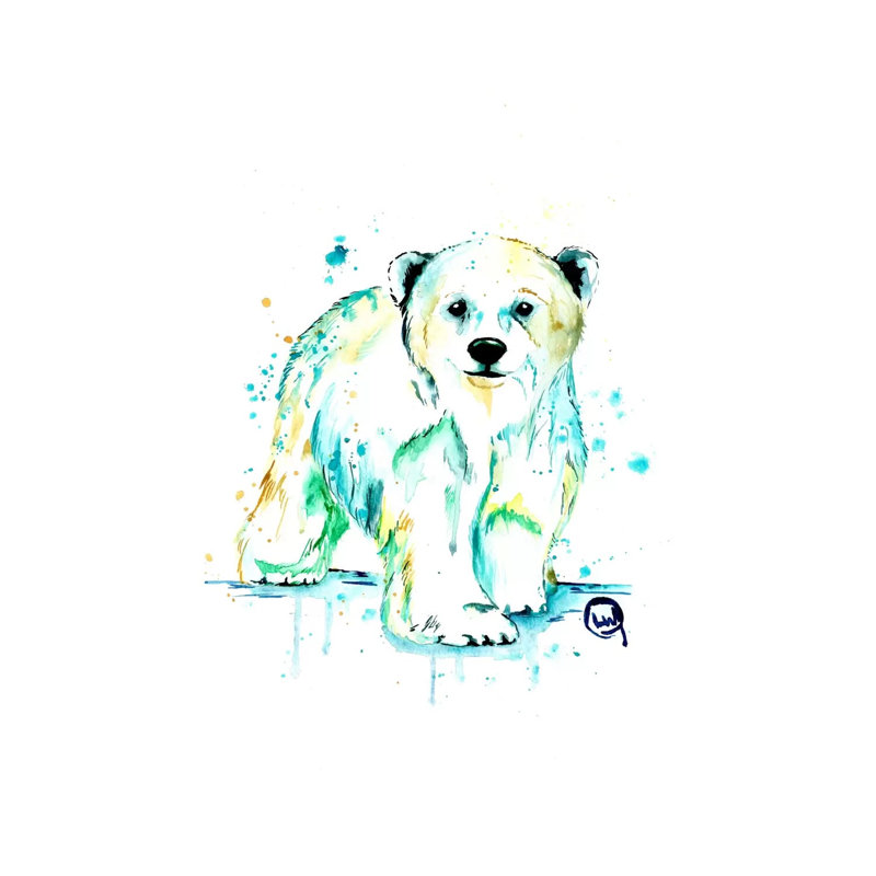 Polar Bear Baby by Lisa Whitehouse - Wrapped Canvas Painting, 20.32 cm H x 30.48 cm W