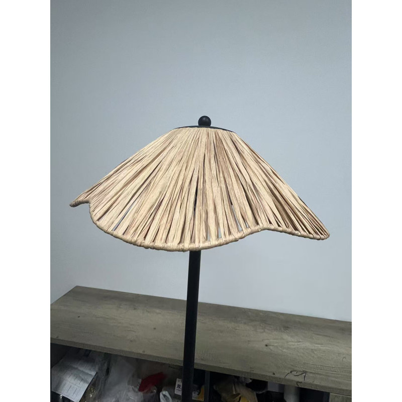 Lampe sur pied, support en bois Wabi-sabi