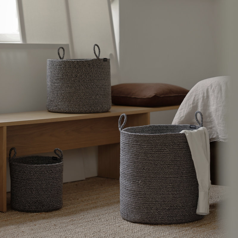 Gray Loops Cotton Rope Basket - Small, 13 pt, Gray