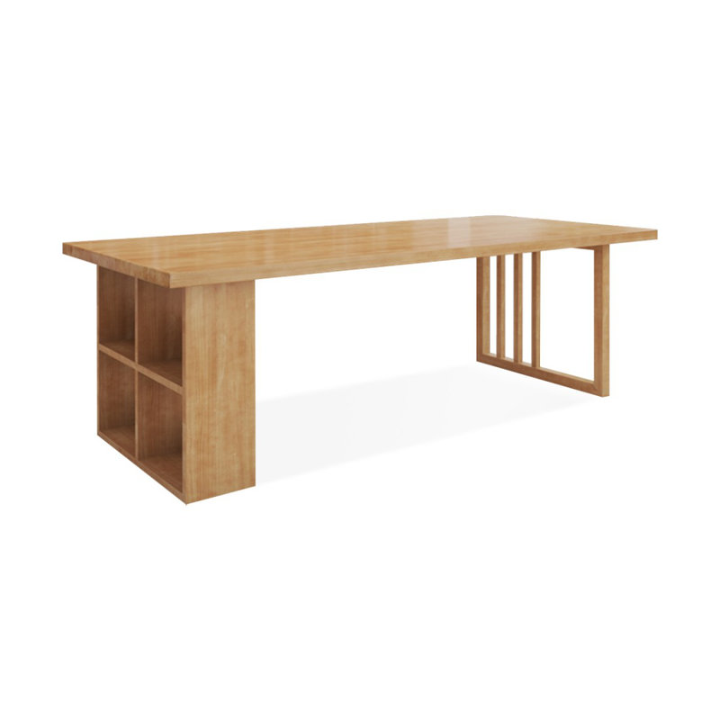 Brown Rectangular Solid Wood desk, 29.53" H x 94.49" W x 39.37" D