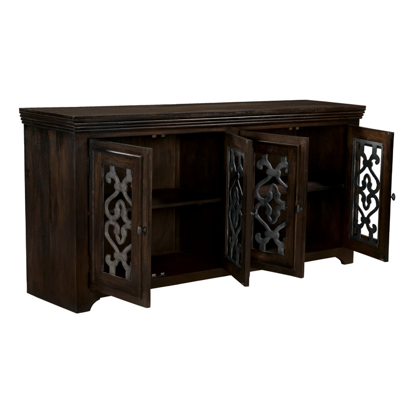 Westeen 4-door Sideboard In Traditional Barista Brown Finish On Solid Wood