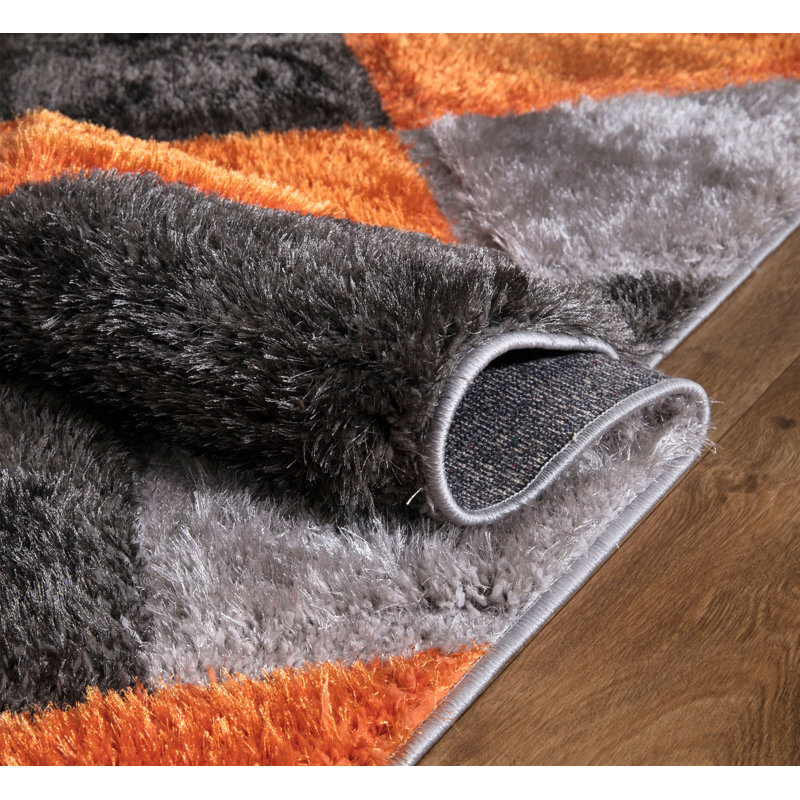 Daline Geometric Shag Area Rug, Rectangle 80 x 150cm
