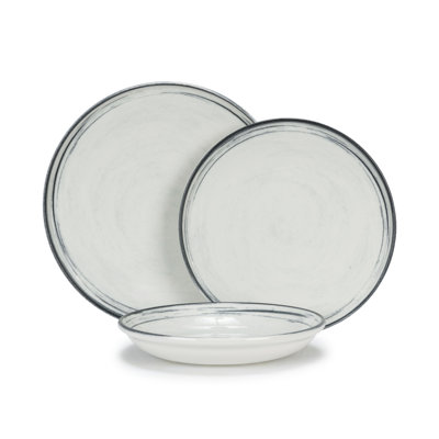 French Home, Water's Edge, Porcelain 12-Piece Dinnerware Set