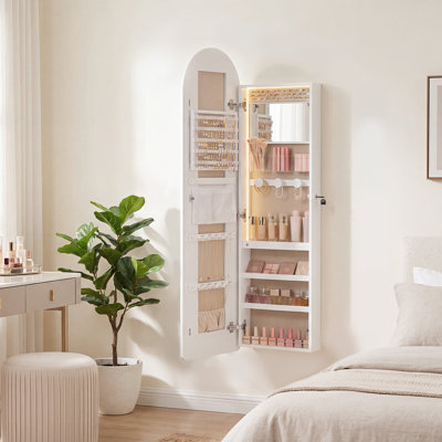 Armoire à bijoux de 16,5 po de largeur avec miroir et lumière DEL