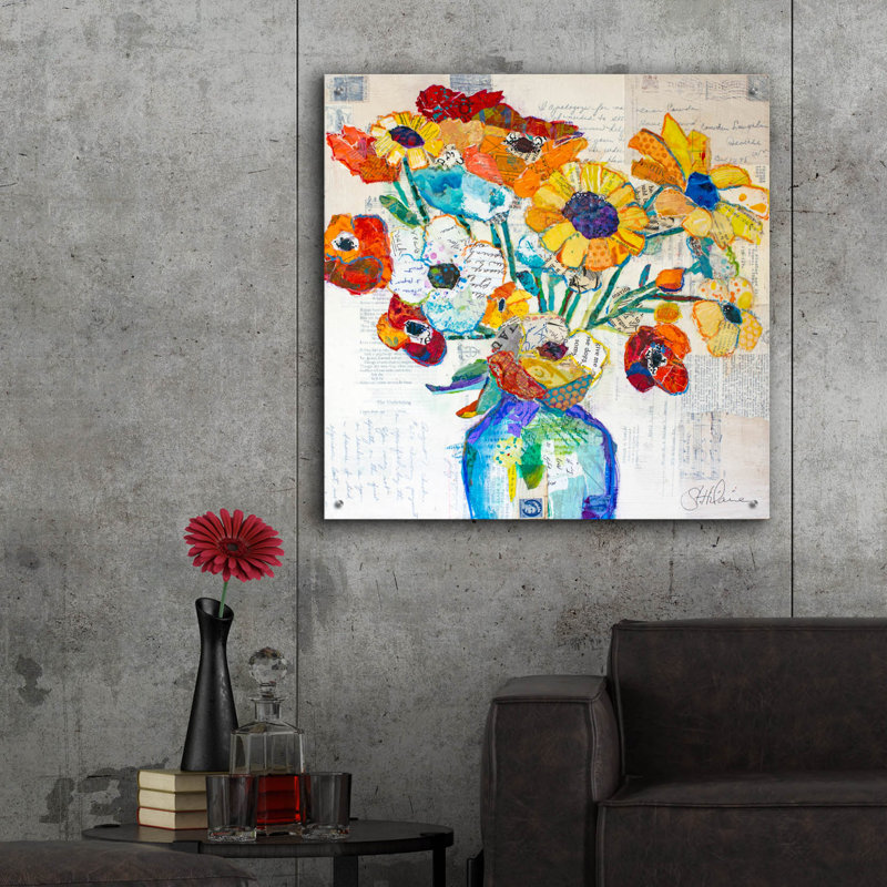 «Happiness B» par St. Hilaire Elizabeth, art mural en verre acrylique, 36 po x 36 po, H 36 po x l 36 po x P 0,2 po