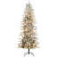 Arbre de Noël artificiel 7,5 pi avec 7,5 branches de neige floquées, 350 lumières claires jaunes chaudes, ouverture automatique, ampoule supplémentaire