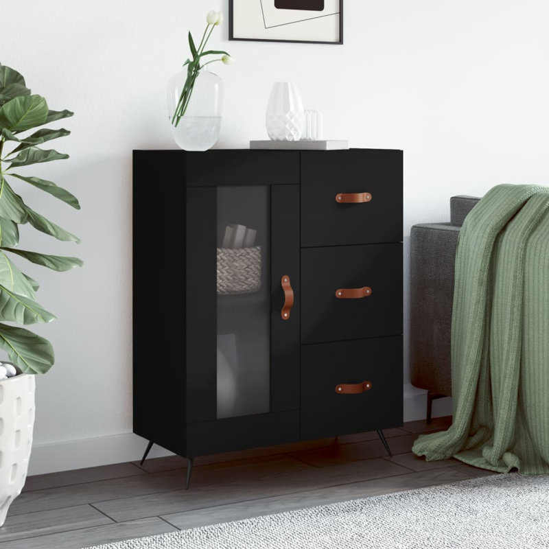 Marieda 1 - Door Rectangle Accent Cabinet, Black