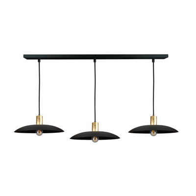 3 - Light Matte Black Dome Pendant
