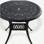Ensemble de salle à manger 5 pièces en aluminium coulé résistant aux intempéries, comprenant 4 chaises pivotantes et une table ronde de 35,43 po avec structure noire (même SKU: W1710S00300)