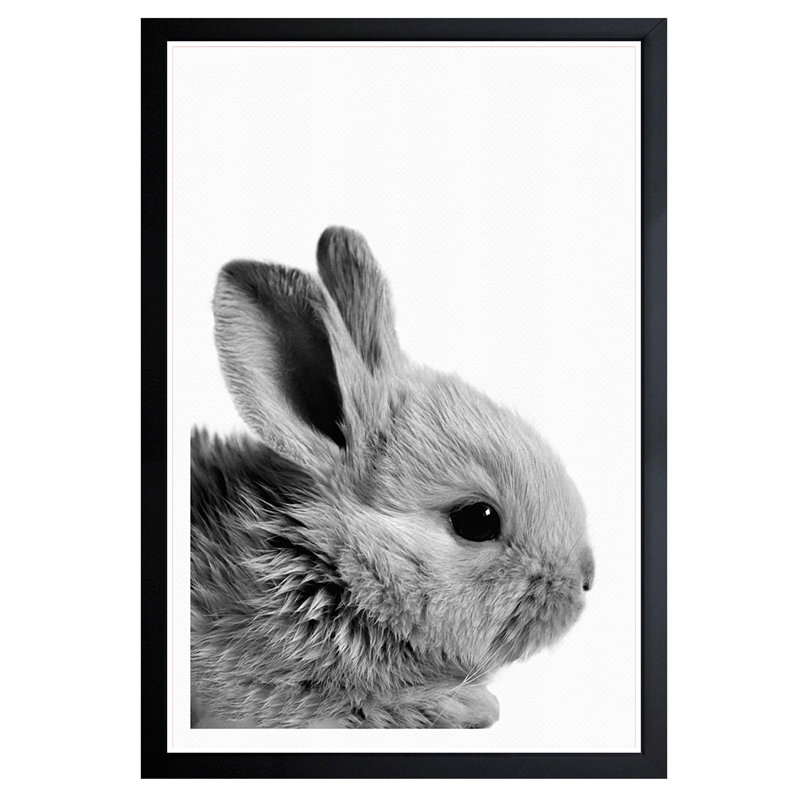 « lapin ears », impression encadrée, H 13 po x l 19 po x P 0,75 po, Cadre noir