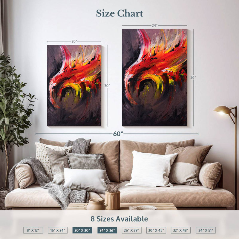 Brampt Abstract Phoenix, 36" H x 24" W