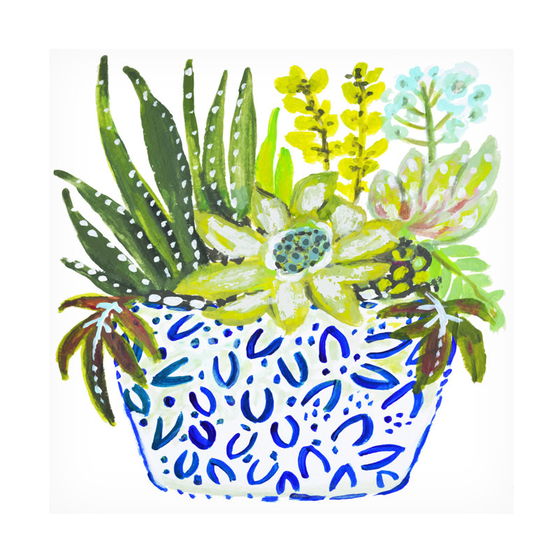 Peinture «bolus Succelents IV» par Karen Fields, H 14 po x l 14 po x P 2 po