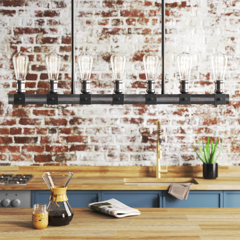 Charles 7 - Light Kitchen Island Pendant, Ashen Barnboard