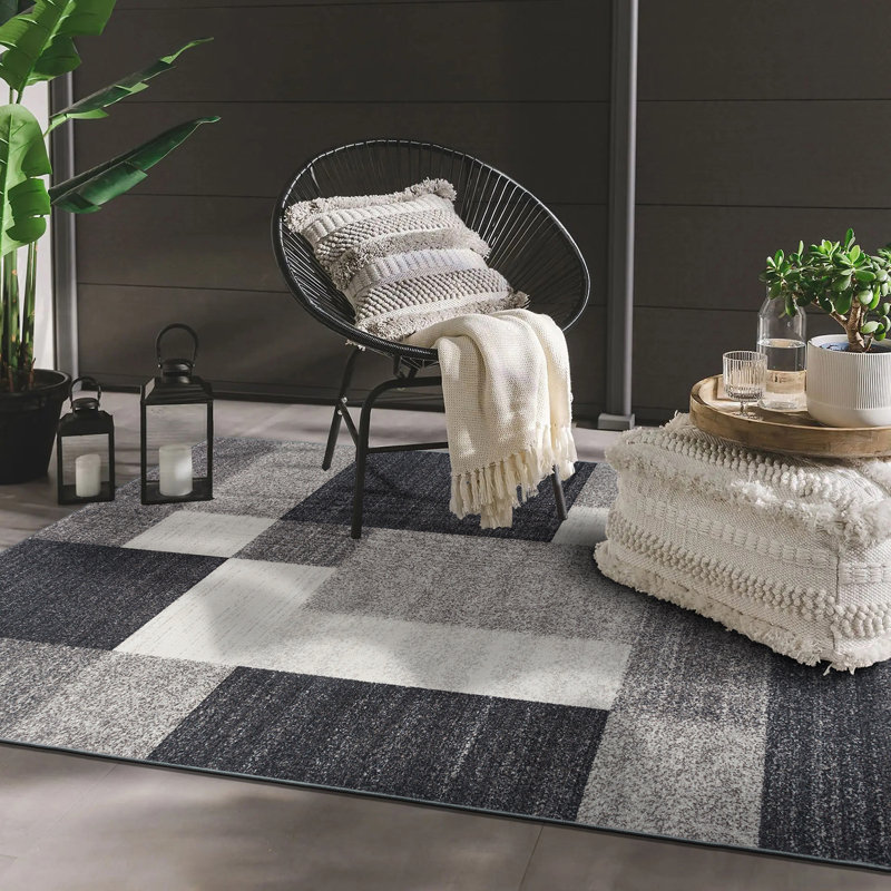 Wrought Studio Akieba Performance Gray Rug & Reviews | Wayfair
