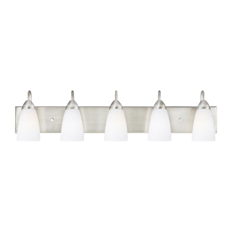 5 - Light Dimmable Vanity Light, Brushed Nickel, Yes