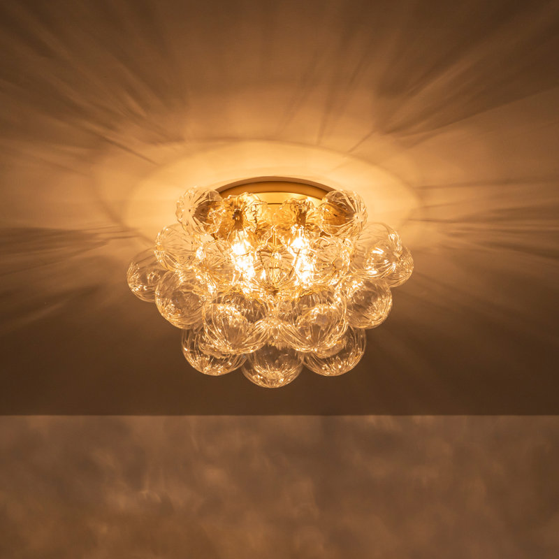 4-light Handcrafted Glass Bubble Semi-flush Mount
